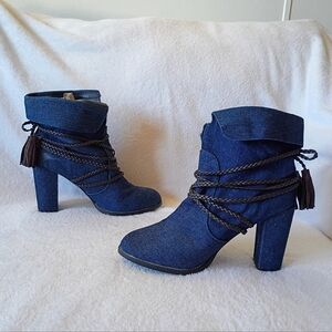 Hot Kiss Dalia Denim Boots size 9 for women